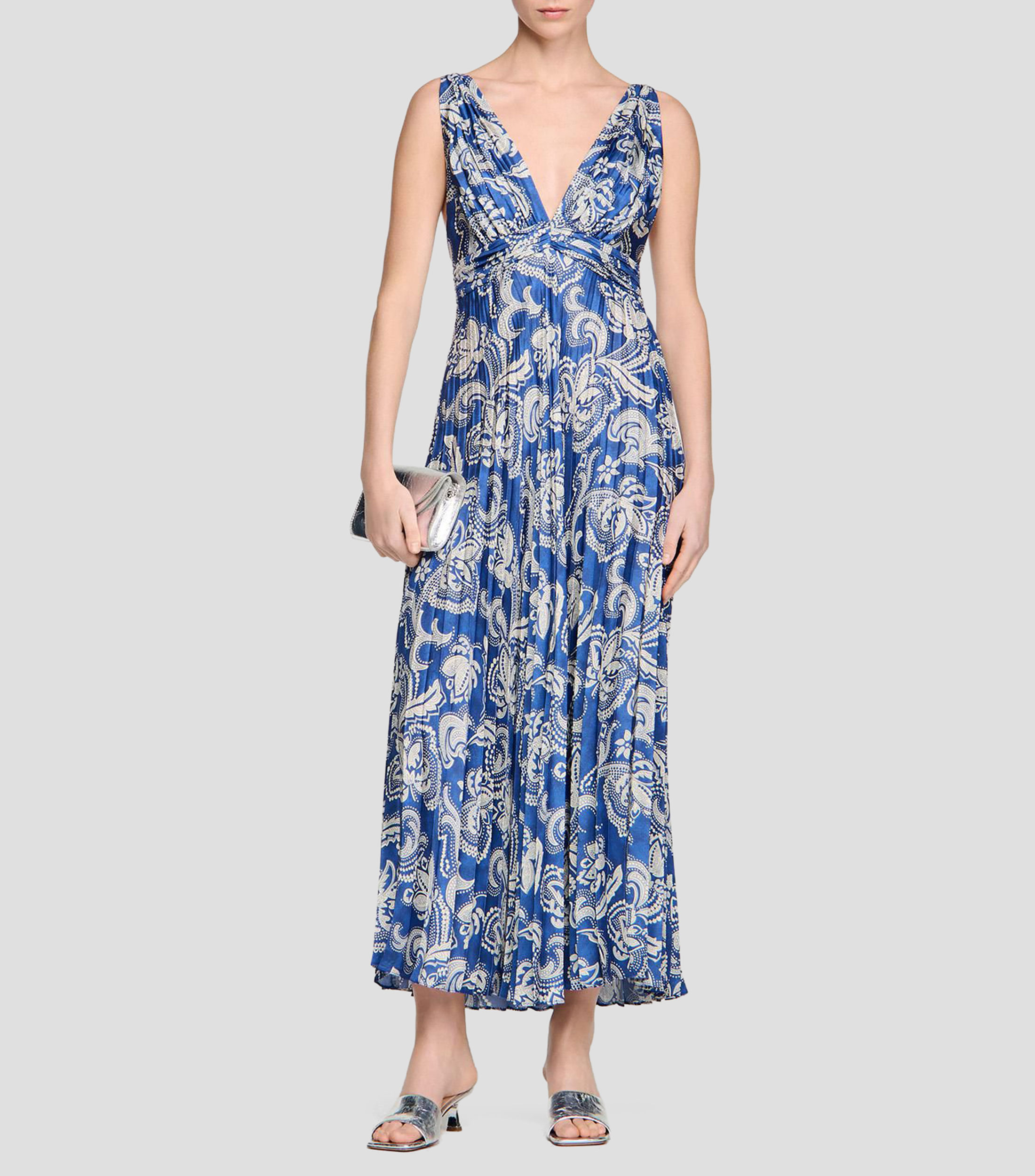 Vestido largo estampado Mujer